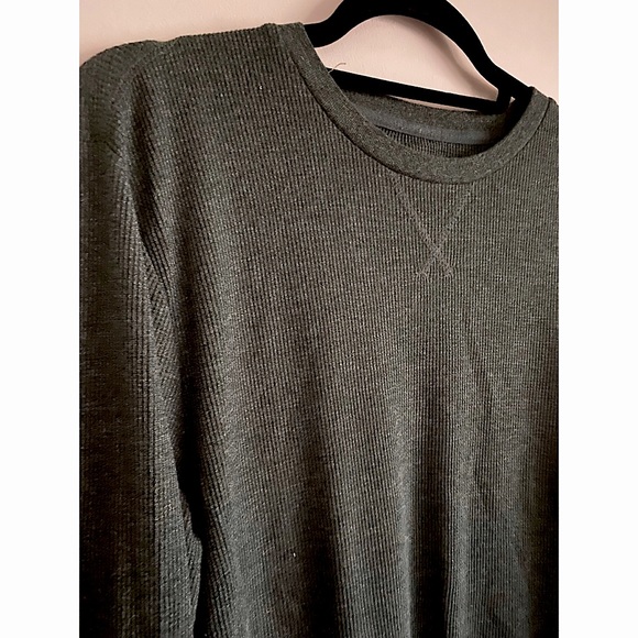 Old Navy Emerald Green Soft Wash Lightweight Knit Waffle Thermal Long Sleeve - L - Picture 2 of 3